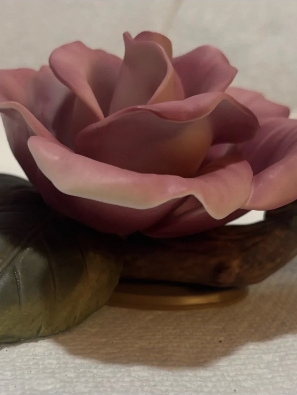 Teleflora Accents Hand-Painted Porcelain Pink Rose Figurine